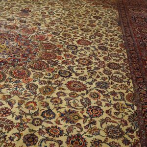 Antique Persian Kashan Rug 13'10"Ã—20'4" Hand-Knotted Wool - detail view 4