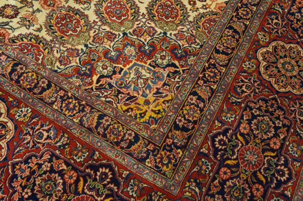 Antique persian kashan rug 13'10"ã—20'4" hand-knotted wool - detail view 5