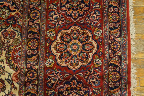 Antique persian kashan rug 13'10"ã—20'4" hand-knotted wool - detail view 7