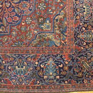 Antique Persian Kashan Rug, Hand-Knotted Wool, Central Persia - detail view 3