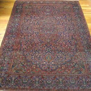 Antique Persian Kashan Rug, Hand-Knotted Wool, Central Persia - detail view 4