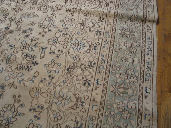 Antique persian kerman rug, hand-knotted wool, southeastern persia - detail view 1