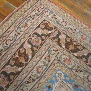 Antique Persian Khorassan Moud Carpet 10'2"×15'10" Peach & Brown, Finely Woven, Circa 1890 - detail view 5