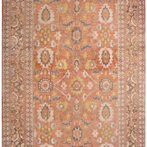 Antique Persian Khorassan Moud Gallery Carpet 8'×15'8" Peach & Taupe, Circa 1890
