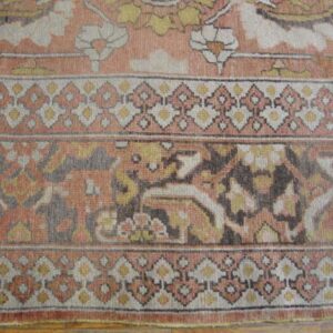 Antique Persian Khorassan Moud Gallery Carpet 8'×15'8" Peach & Taupe, Circa 1890 - detail view 1