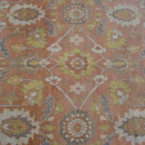 Antique Persian Khorassan Moud Gallery Carpet 8'×15'8" Peach & Taupe, Circa 1890 - detail view 4