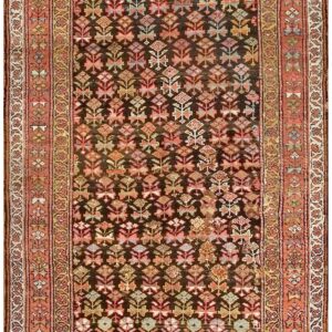 Antique Persian Kurdish Carpet 5'×10'6" Hand-Knotted Wool, Early 20th Century