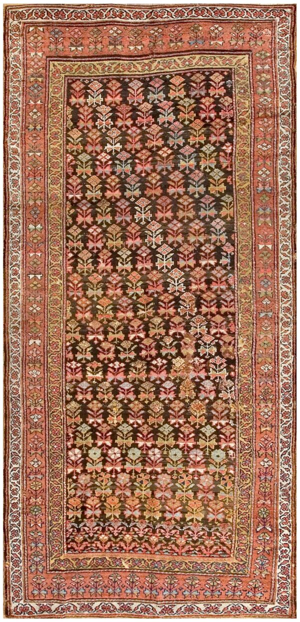 Antique persian kurdish carpet 5'×10'6" hand-knotted wool, early 20th century