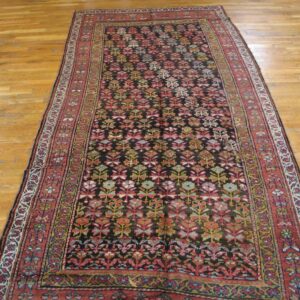 Antique Persian Kurdish Carpet 5'×10'6" Hand-Knotted Wool, Early 20th Century - detail view 1