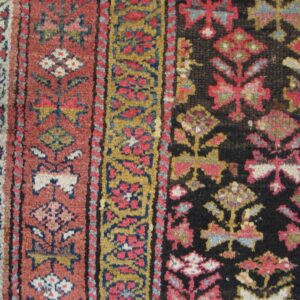 Antique Persian Kurdish Carpet 5'×10'6" Hand-Knotted Wool, Early 20th Century - detail view 2