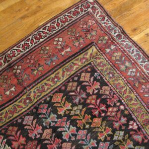 Antique Persian Kurdish Carpet 5'×10'6" Hand-Knotted Wool, Early 20th Century - detail view 3