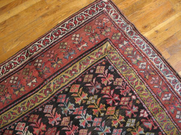Antique persian kurdish carpet 5'×10'6" hand-knotted wool, early 20th century - detail view 3