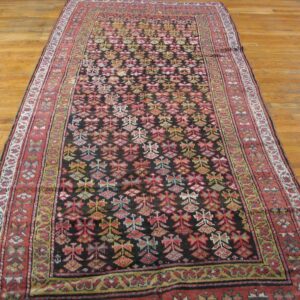 Antique Persian Kurdish Carpet 5'×10'6" Hand-Knotted Wool, Early 20th Century - detail view 4