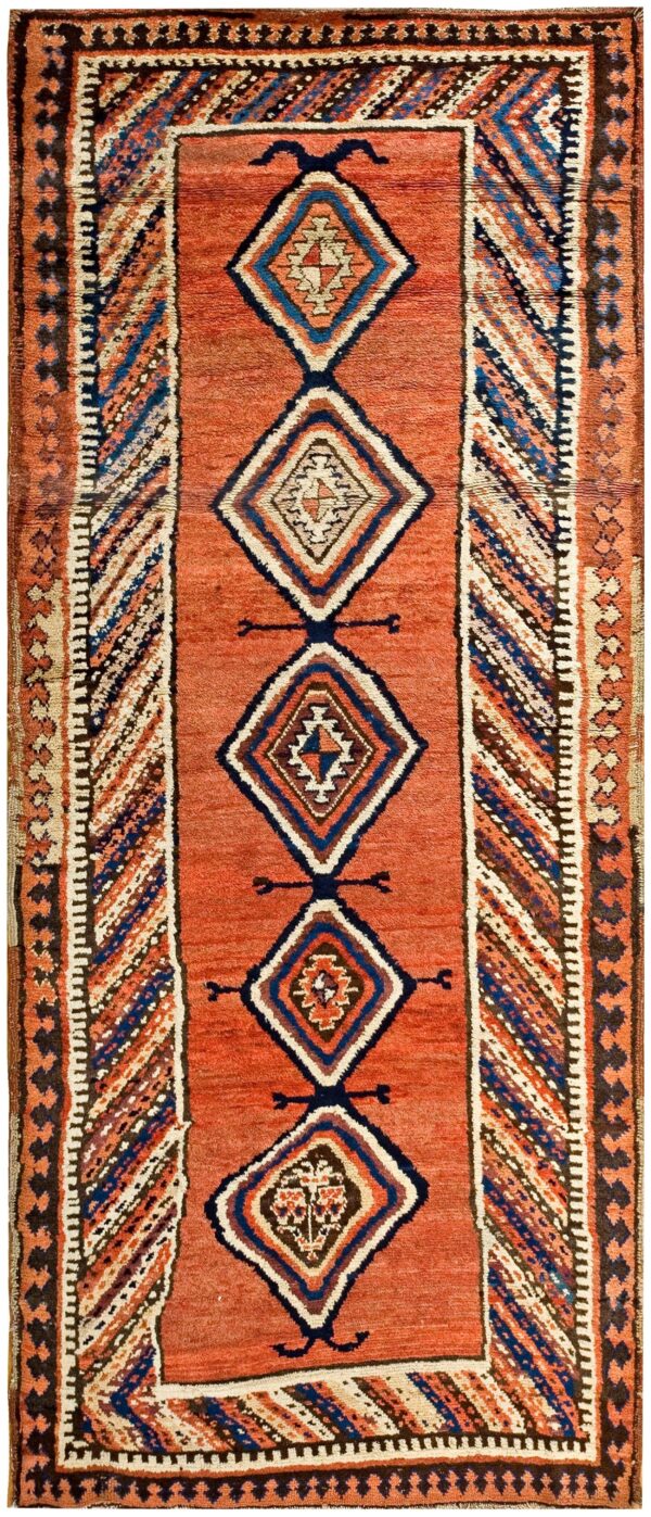 Antique persian kurdish rug, hand-knotted wool
