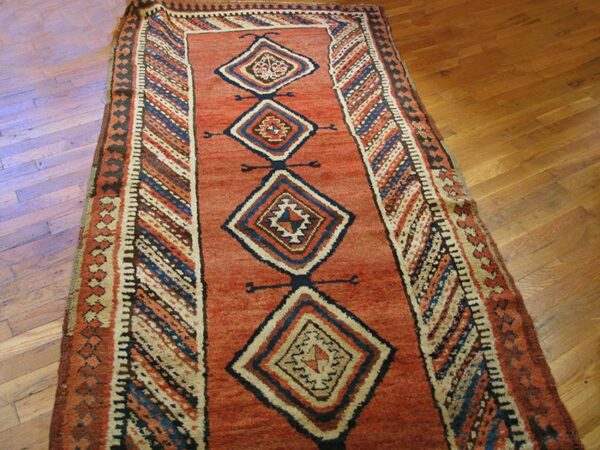 Antique persian kurdish rug, hand-knotted wool - detail view 1