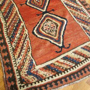 Antique Persian Kurdish Rug, Hand-Knotted Wool - detail view 2