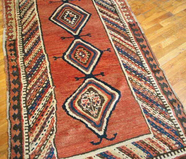 Antique persian kurdish rug, hand-knotted wool - detail view 3