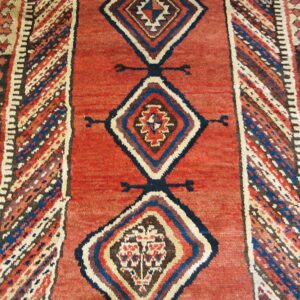 Antique Persian Kurdish Rug, Hand-Knotted Wool - detail view 4