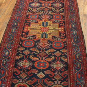Antique Persian Malayer Rug, Hand-Knotted Wool - detail view 1