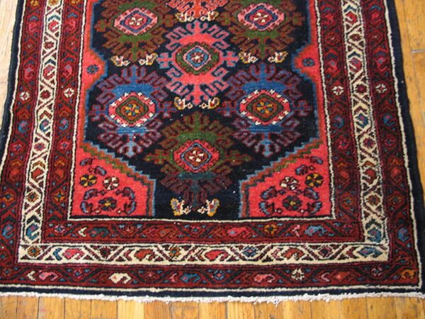 Antique persian malayer rug, hand-knotted wool, west-central persia - detail view 4