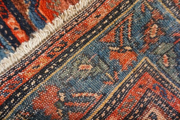 Antique persian malayer runner 2'10"×16'2" red geometric, hand-knotted wool, circa 1930 - detail view 10