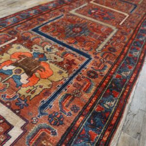 Antique Persian Malayer Runner 2'10"×16'2" Red Geometric, Hand-Knotted Wool, Circa 1930 - detail view 3