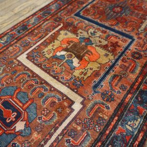 Antique Persian Malayer Runner 2'10"×16'2" Red Geometric, Hand-Knotted Wool, Circa 1930 - detail view 4