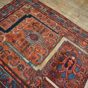 Antique Persian Malayer Runner 2'10"×16'2" Red Geometric, Hand-Knotted Wool, Circa 1930 - detail view 6