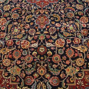 Antique Persian Mashhad Rug 8'2"Ã—11'1" Hand-Knotted Wool, Northeastern Persia - detail view 3