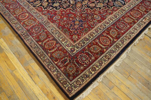 Antique persian mashhad rug 8'2"ã—11'1" hand-knotted wool, northeastern persia - detail view 5