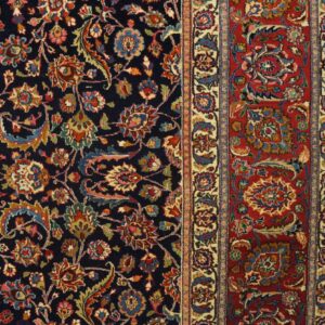 Antique Persian Mashhad Rug 8'2"Ã—11'1" Hand-Knotted Wool, Northeastern Persia - detail view 6
