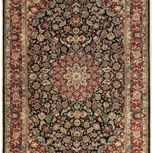 Antique Persian Mashhad Rug 6'7"Ã—9'10" Hand-Knotted Wool, Northeastern Persia