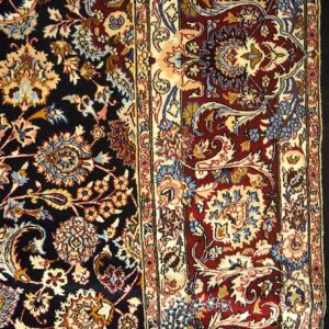 Antique Persian Mashhad Rug 6'7"Ã—9'10" Hand-Knotted Wool, Northeastern Persia - detail view 2
