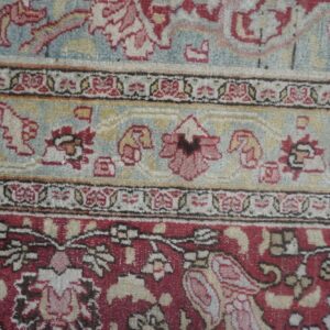 Antique Persian Moud Rug 10'1"×13'7" Blue Floral, Hand-Knotted Wool, 1920s - detail view 4