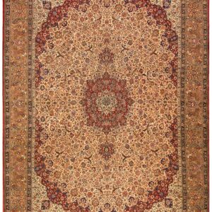 Antique Persian Moud Rug, Hand-Knotted Wool, Northeastern Persia (Khorassan)