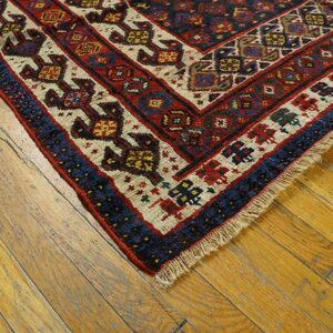 Antique Persian Qashqai (Ghashgaie) Carpet 5'8"×6'6" Late 19th Century, Tribal South Persian - detail view 2