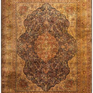 Antique Persian Qazvin Rug 9'10"×12'10" Hand-Knotted Wool