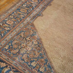 Antique Persian Serab Carpet 10'6"×17'6" Camel & Blue, 19th Century, Northwestern Persia - detail view 3