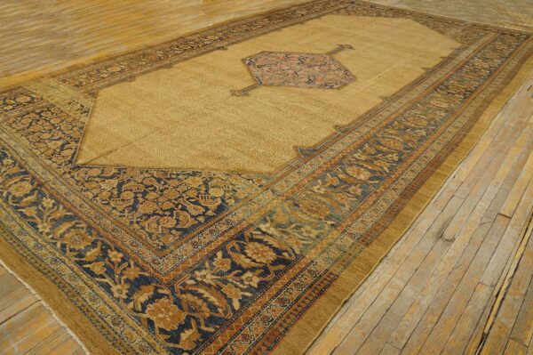 Antique persian serab carpet 10'6"×17'6" camel & blue, 19th century, northwestern persia 8 Antique persian serab carpet 10'6"×17'6" camel & blue, 19th century, northwestern persia - detail view 7