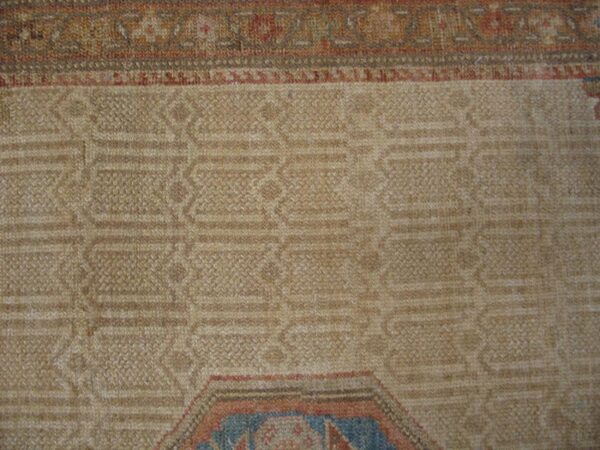 Antique persian serab carpet 11'6"×18'9" camel & light blue medallion, circa 1890 4 Antique persian serab carpet 11'6"×18'9" camel & light blue medallion, circa 1890 - detail view 3