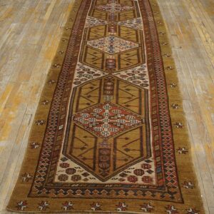 Antique Persian Serab Carpet 3'7"×10'8" Long Runner, Late 19th Century - detail view 1