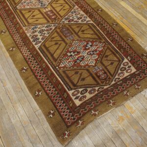 Antique Persian Serab Carpet 3'7"×10'8" Long Runner, Late 19th Century - detail view 2