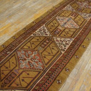 Antique Persian Serab Carpet 3'7"×10'8" Long Runner, Late 19th Century - detail view 4