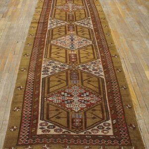 Antique Persian Serab Carpet 3'7"×10'8" Long Runner, Late 19th Century - detail view 8