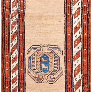 Antique Persian Serab Runner 3'×12'3", Hand-Knotted Wool, Early 20th Century
