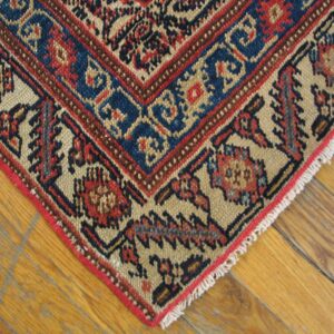 Antique Persian Seraband Gallery Carpet 6'1"×12'4" Red & Blue, Early 20th Century - detail view 1