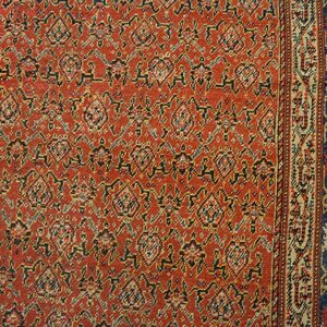 Antique Persian Seraband Gallery Carpet 6'1"×12'4" Red & Blue, Early 20th Century - detail view 2