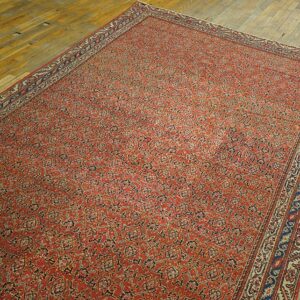Antique Persian Seraband Gallery Carpet 6'1"×12'4" Red & Blue, Early 20th Century - detail view 3