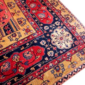 Antique Persian Silk & Wool Kashan Carpet 10'3"×16'8" Pink Floral, Grand Scale, Circa 1925 - detail view 7