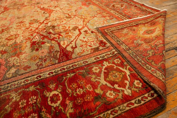 Antique persian sultanabad carpet 13'×18'8" multicolor, hand-knotted wool, circa 1890 (sku 26097) — reverse / back detail